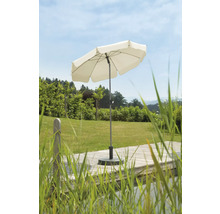 Tuinparasol met standaard op houten terras