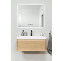 Wastafelmeubel met spiegel, kraan en handdoek