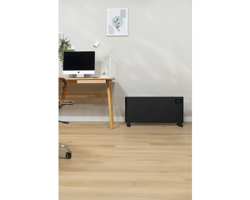 Inrichtingsvoorbeeld met een zwarte radiator in de kamer