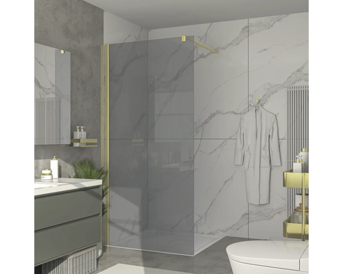 Badkamer met douchecabine, wastafel en toilet in modern design