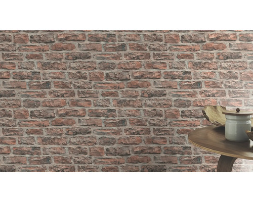 Behang met baksteenmotief