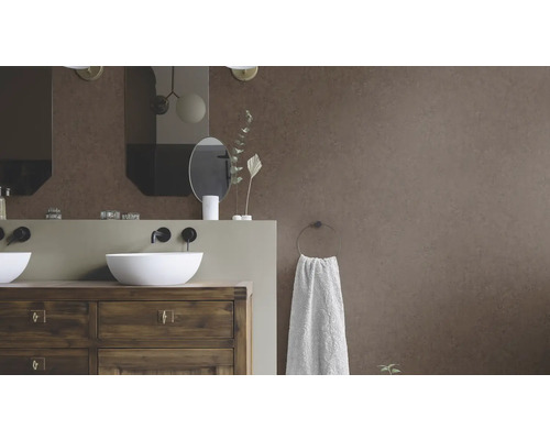 Badkamer met dubbele wastafel, spiegels, handdoekring en handdoek