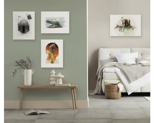 Decoratieve Star Wars muurschilderingen in een slaapkamer en een woonkamer
