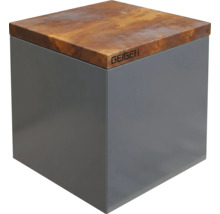 Geiger kruk met roestkleurige zitting en grijze romp