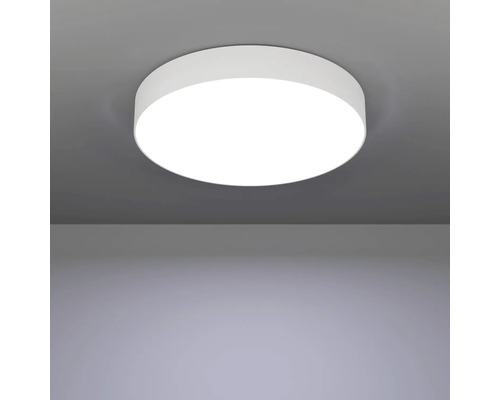 Ronde plafondlamp aan het plafond gemonteerd