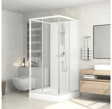 Moderne badkamer met douchecabine, wastafel en toilet