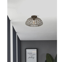 Plafondlamp met metalen draadlampenkap