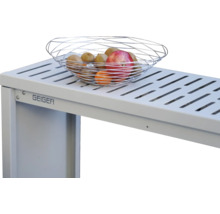 Geiger rek met fruitschaal