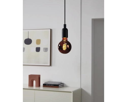 Hanglamp met gloeilamp en spiraalvormige gloeidraad