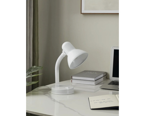 Witte bureaulamp op een bureau