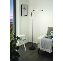 Moderne leeshoek met vloerlamp, bijzettafel en bank