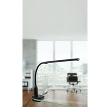 Bureaulamp met klem op een bureau in een kantoor