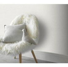 Decoratieve stoel met imitatievacht, kussen en stoffen vogel