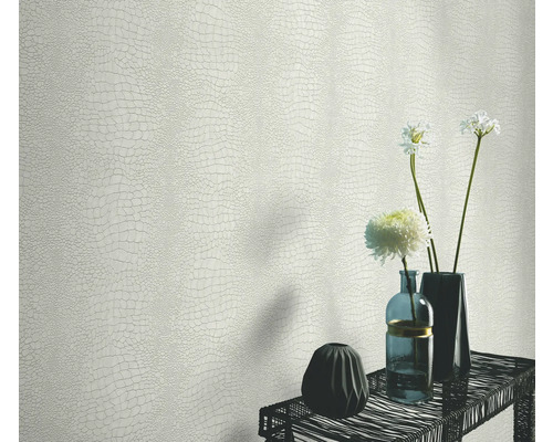 Kamerweergave met behang dat leerstructuur imiteert