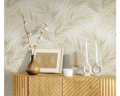 Inrichtingselementen voor een muur met bladerpatroon.