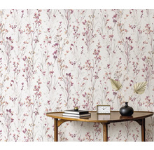 Behang met bloemenmotief op de muur