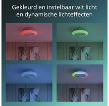Plafondventilator met instelbaar, gekleurd licht