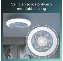 Plafondventilator met verlichting en dubbel ringontwerp