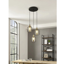 Hanglamp met drie lampen, metalen kooiontwerp voor binnenshuis