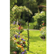 Decoratieve klimhulp in de tuin met bloeiende planten