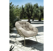 Gestoffeerde fauteuil met metalen frame voor buiten