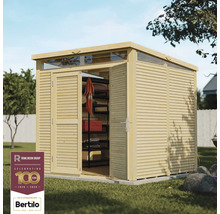 Houten tuinhuis met dubbele deur en bovenlicht voor tuingereedschap en -meubels