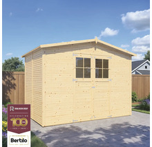 Houten tuinhuis met raam en dubbele deur