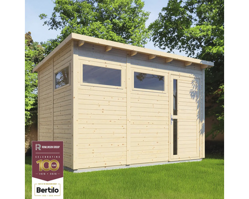 BERTILO Tuinhuis Pentus 3 incl. vloer onbehandeld vuren 337x234 cm Houten tuinhuis met ramen en een deur