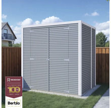 Tuinhuis met dubbele deur en horizontale houten bekleding
