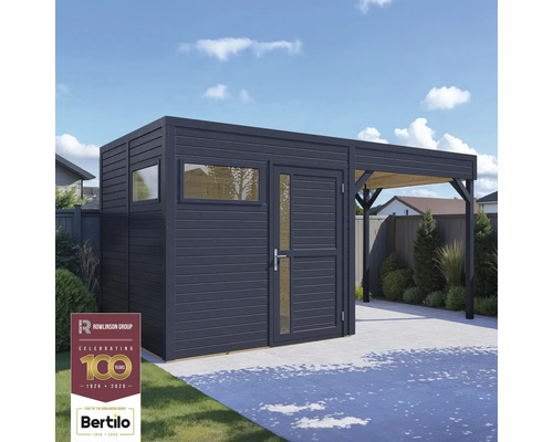 Tuinhuis met aanbouw en plat dak