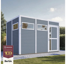 Houten tuinhuis met ramen en deur