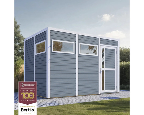 Houten tuinhuis met ramen en deur