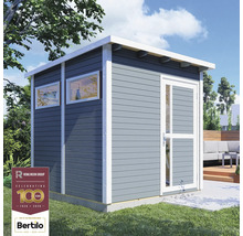 Houten tuinhuis met ramen en deur