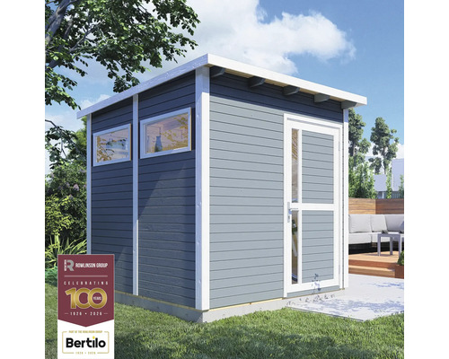 Houten tuinhuis met ramen en deur