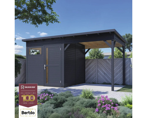 Tuinhuis met houten overkapping