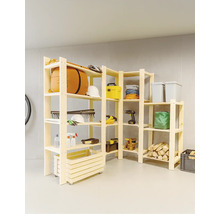 Houten rek systeem met gereedschap en accessoires