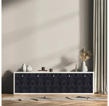 Woonkamer met dressoir en meubelfolie met bloemmotief