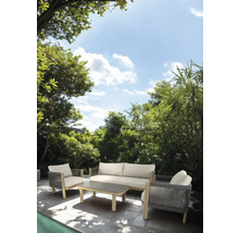 Tuinmeubelset met bank, fauteuil en tafel buitenshuis