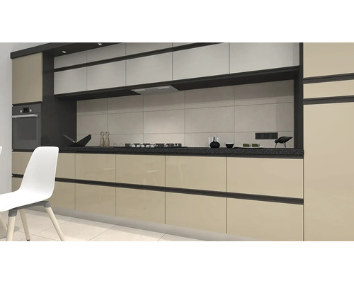 Moderne keuken met inbouwkasten, fornuis en werkblad