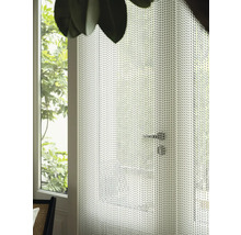 Decoratieve deur met gordijn van kleine bollen en deurklink