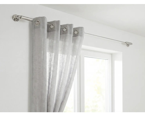 Gordijn aan roestvrijstalen draadgordijnroede voor raam