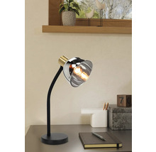 Bureau met tafellamp met zwarte arm en kap