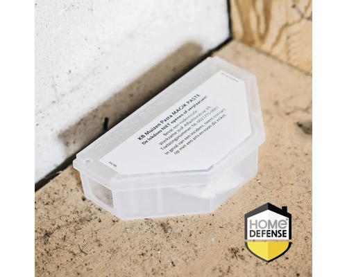 Aasdoos voor muizenbestrijding met het Home Defense logo