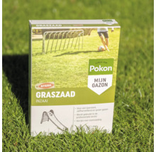 Verpakking Pokon graszaad voor het inzaaien van een sterk en zelfherstellend gazon.
