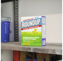 Roundup Gazon Onkruidvrij, gebruiksklaar voor 50 vierkante meter, bestrijdt onkruid en wortel, zonder glyfosaat.