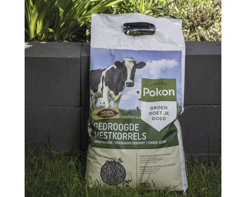 Pokon Gedroogde Mestkorrels, 100 procent natuurlijke organische meststof voor border, gazon en moestuin.