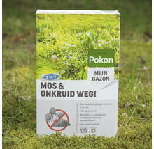 Pokon 3-in-1 gazonmest tegen mos en onkruid, 1375 gram voor 25 vierkante meter.