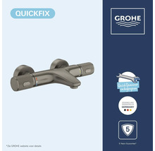 Grohe Logo, QUICKFIX, badthermostaatkraan, inclusief montagesleutel, ontworpen in Duitsland, 5 jaar garantie.