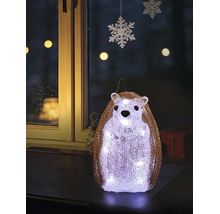 LED-decoratie-egel van acryl, van binnenuit verlicht, staande kerstfiguur voor binnen en buiten.