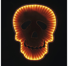 LED-Halloween-decoratie schedel met infinity mirror-effect en oranje lampjes.